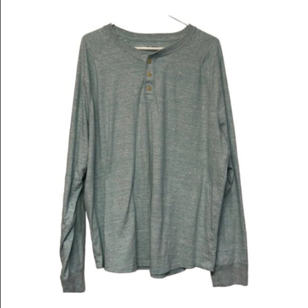 Goodfellow Heather Teal L/S Henley Shirt Size XXL EUC #4240
